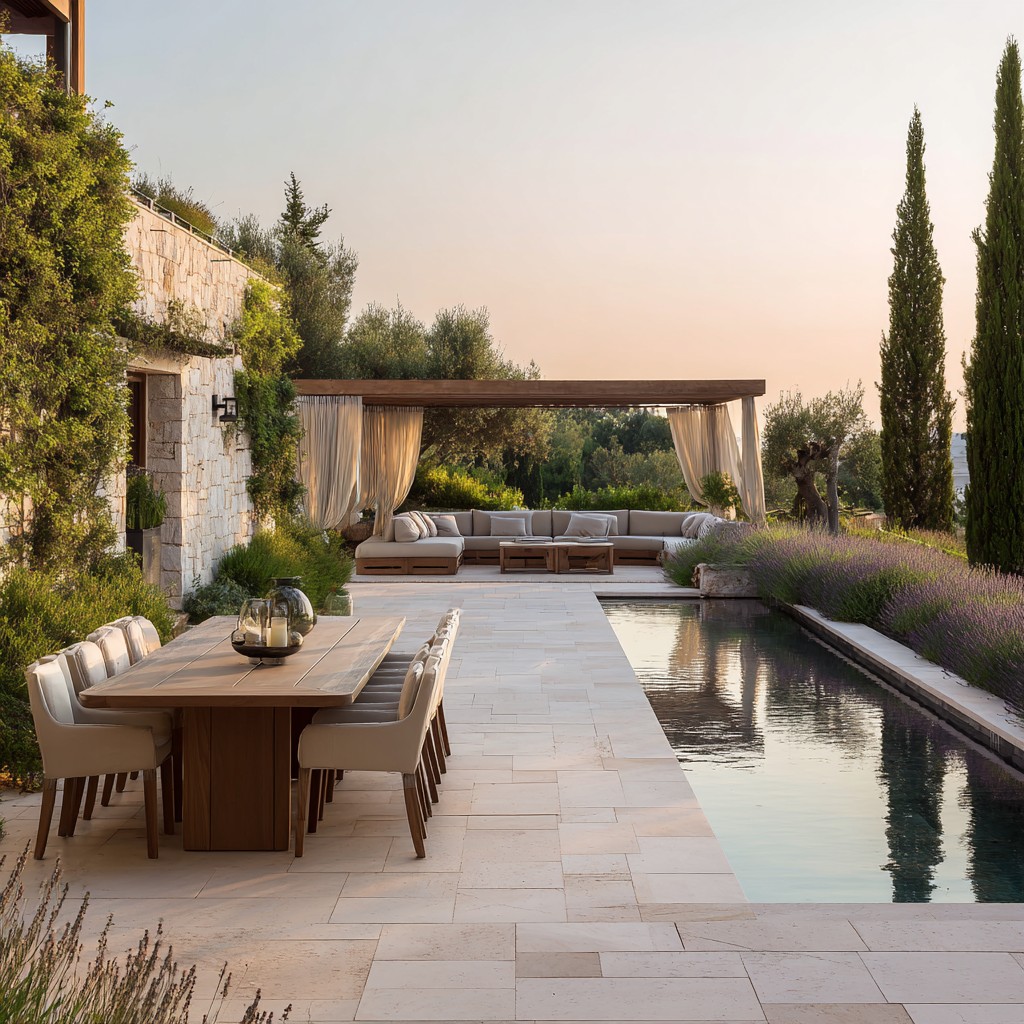 Outdoor living space at TSL Rehab treatment facility in Covina, California